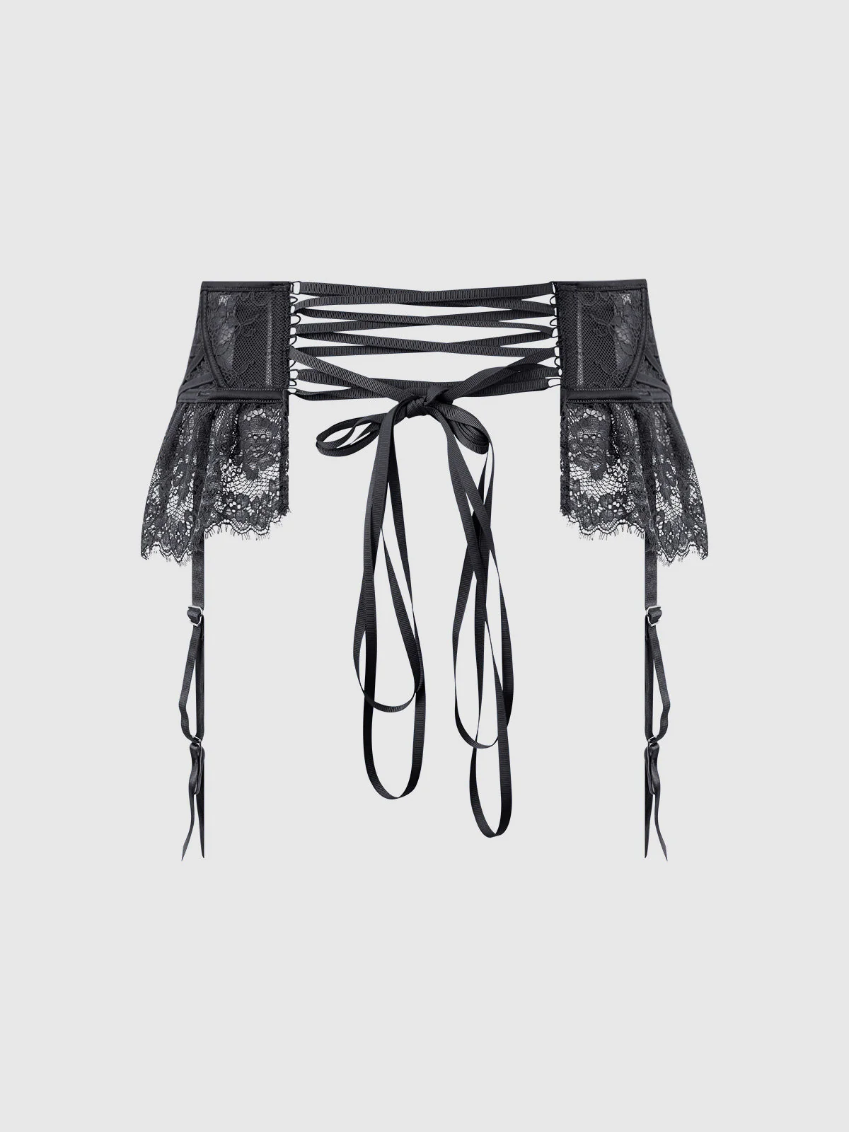 Adelaide Satin & Lace Garter Belt - Image 13