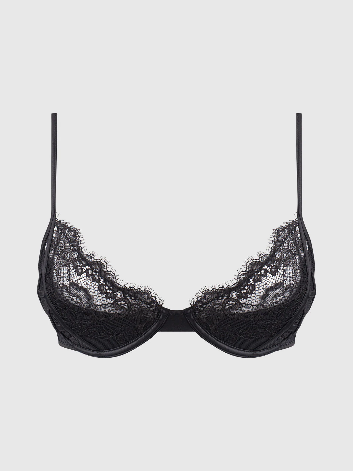 Adelaide Satin & Lace Push Up Demi Bra - Image 9