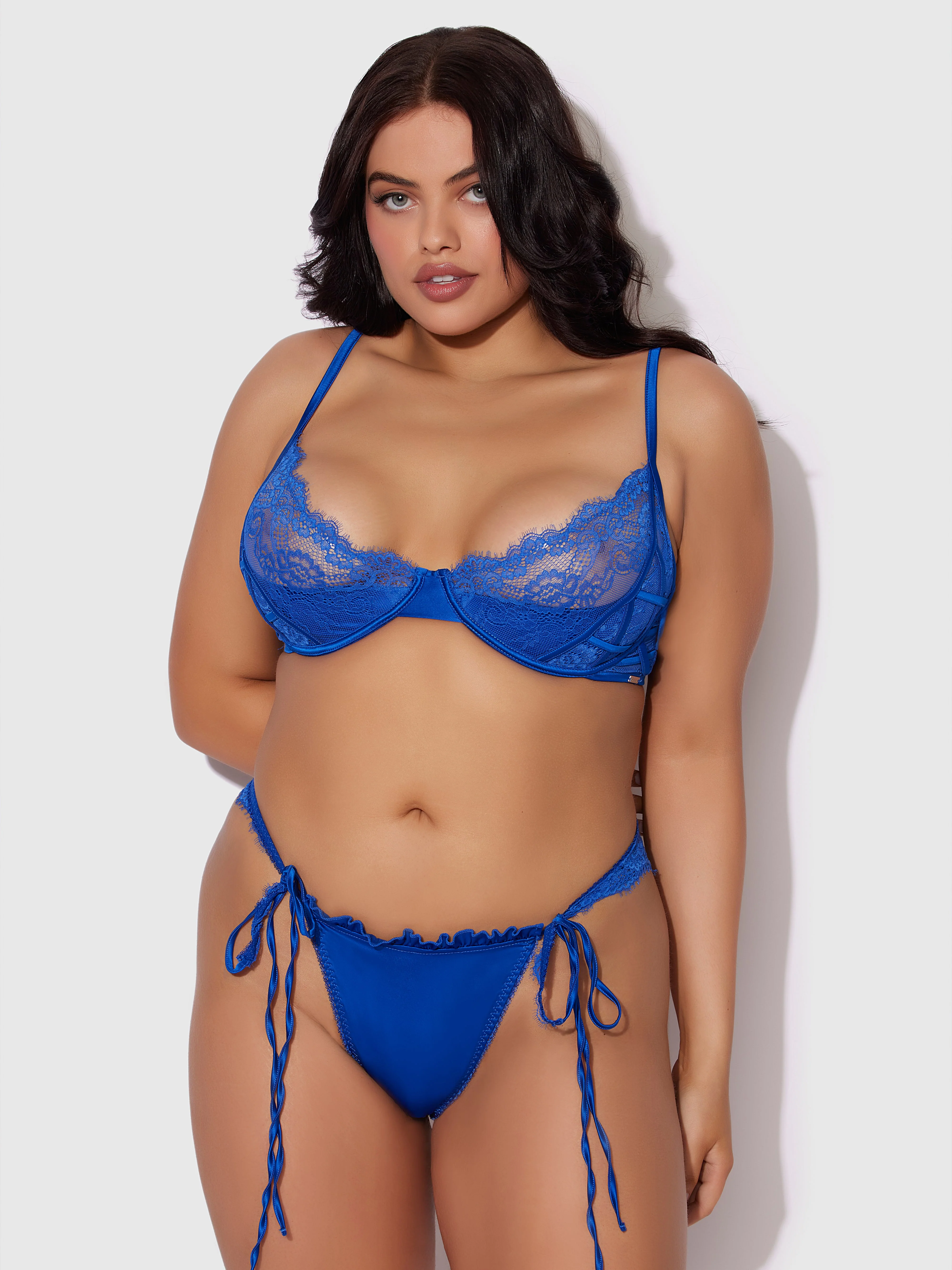 Adelaide Satin & Lace Push Up Demi Bra - Image 5