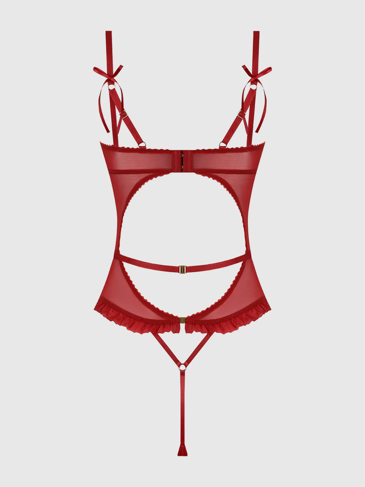 Angelica Lips Embroidery Cutout Teddy - Image 5