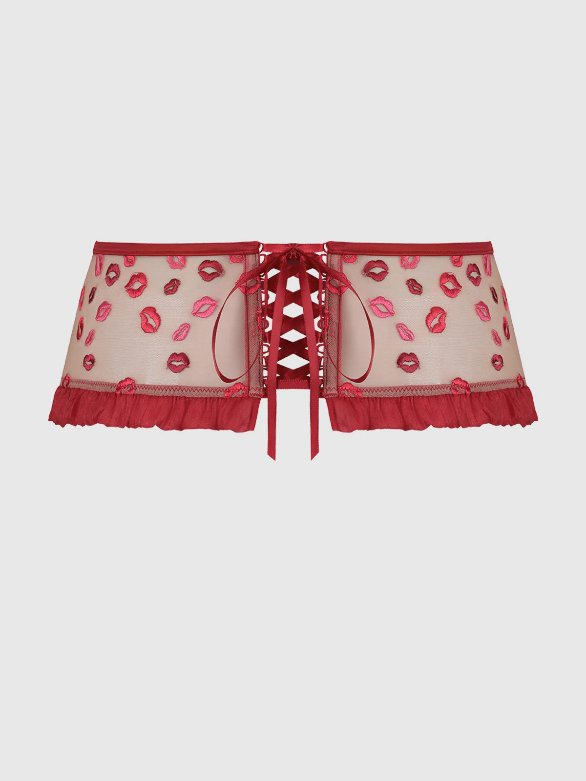 Angelica Lips Embroidery Garter Belt - Image 6