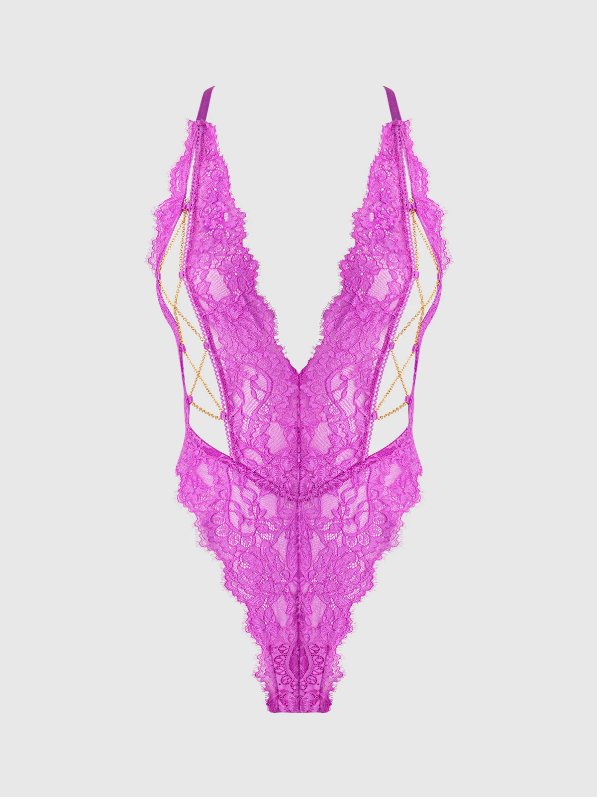 Arianna Lace & Chains Plunge Teddy - Image 5