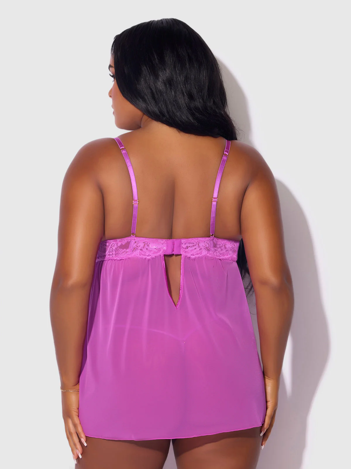 Arianna Lace & Chains Underwire Babydoll Set - Image 4