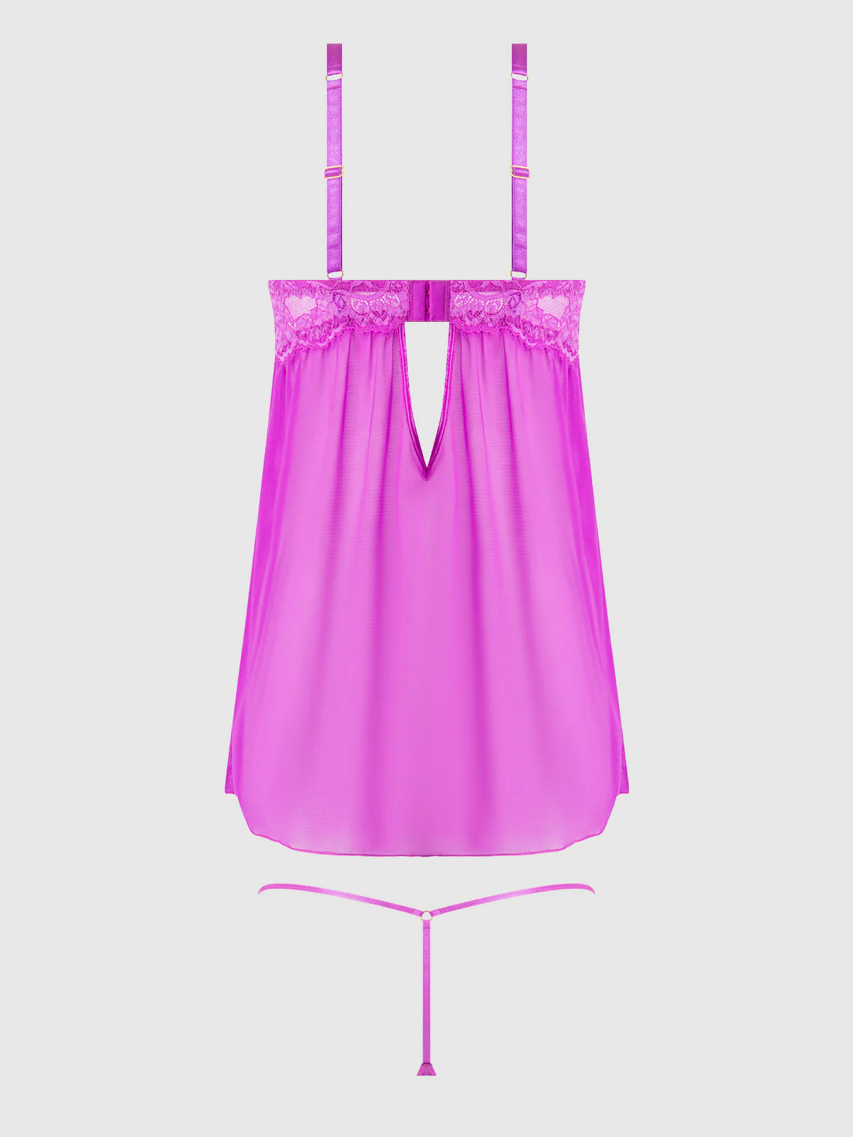 Arianna Lace & Chains Underwire Babydoll Set - Image 7