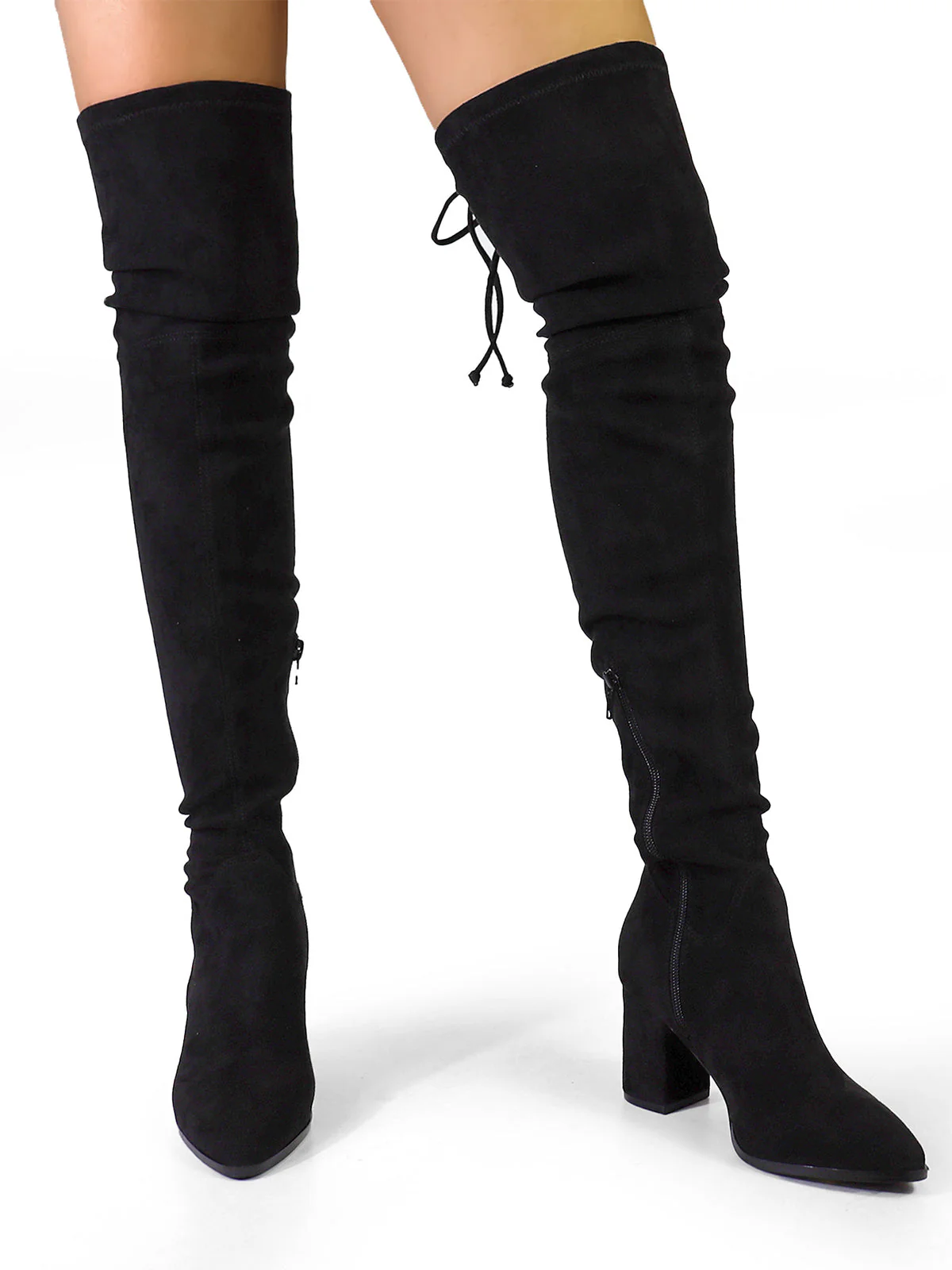 Becky Stretchy Thigh High Boots - Image 4