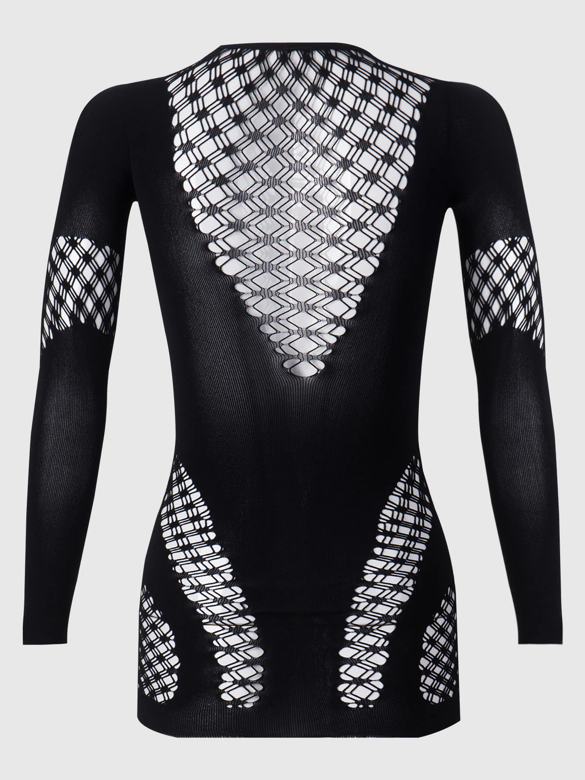 Bodycon Mini Skirt Long Sleeve Bodystocking Dress - Image 7
