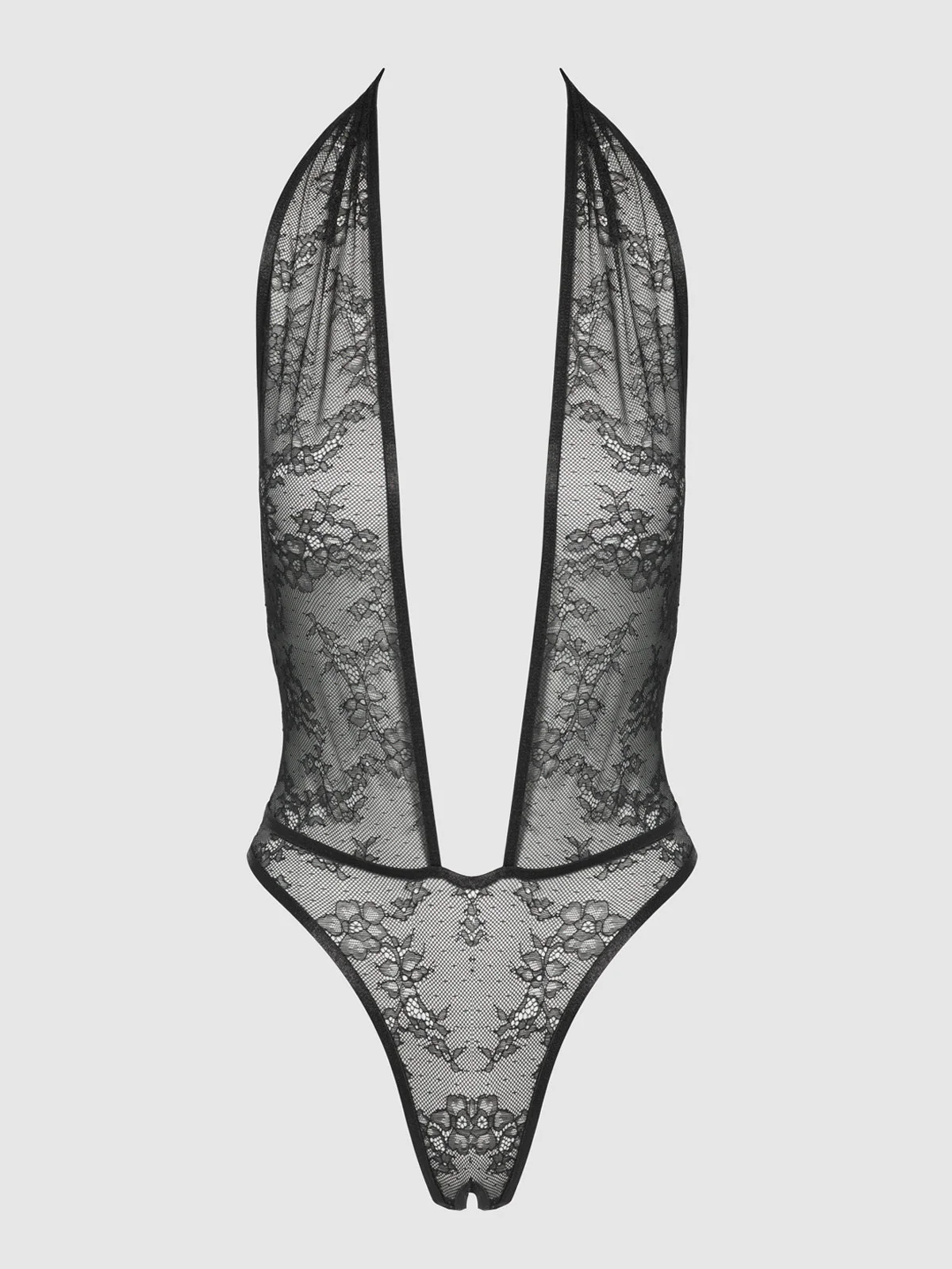 Chiara Crotchless Halter Lace Teddy - Image 9