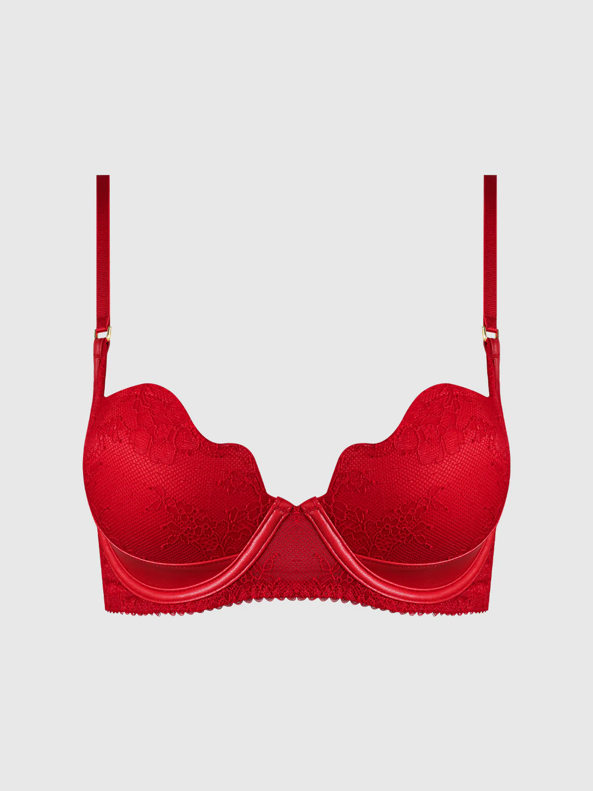 Chiara Lace & Faux Leather Director's Cut Balconette Bra - Image 6
