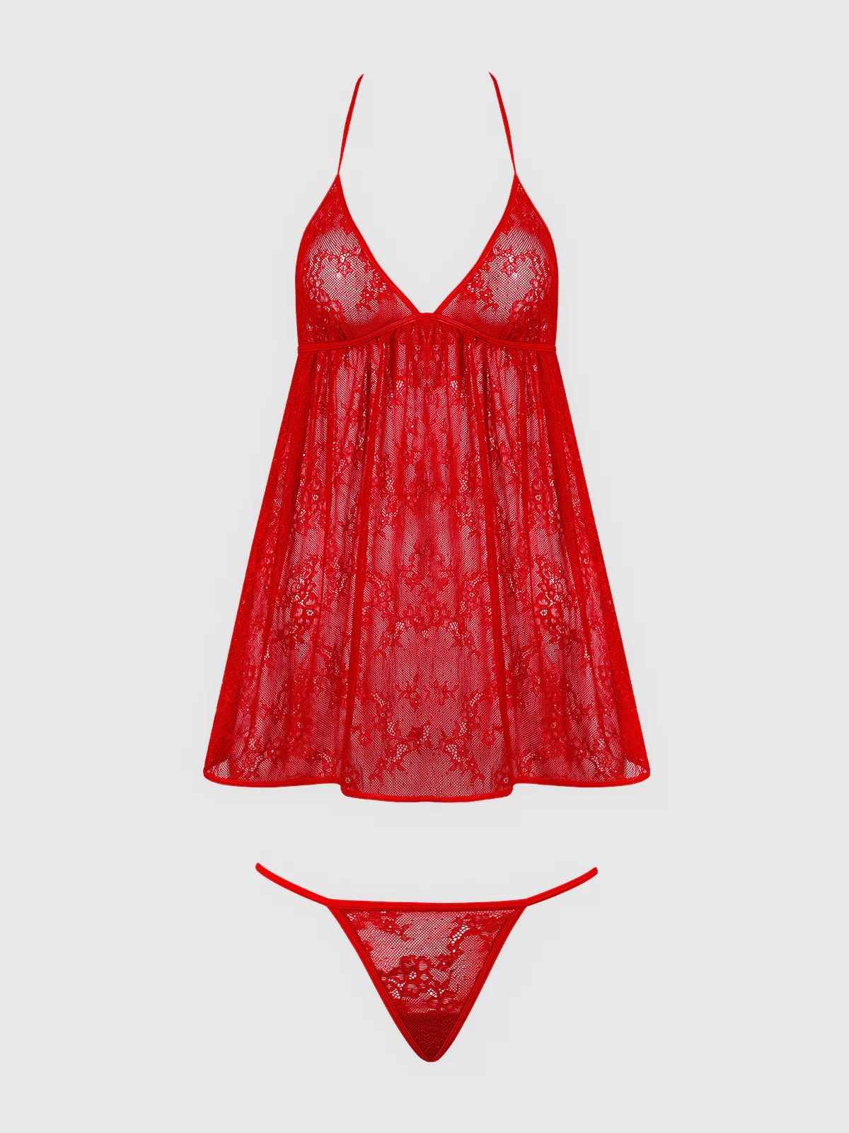 Chiara Lace & Faux Leather Tie Babydoll - Image 6