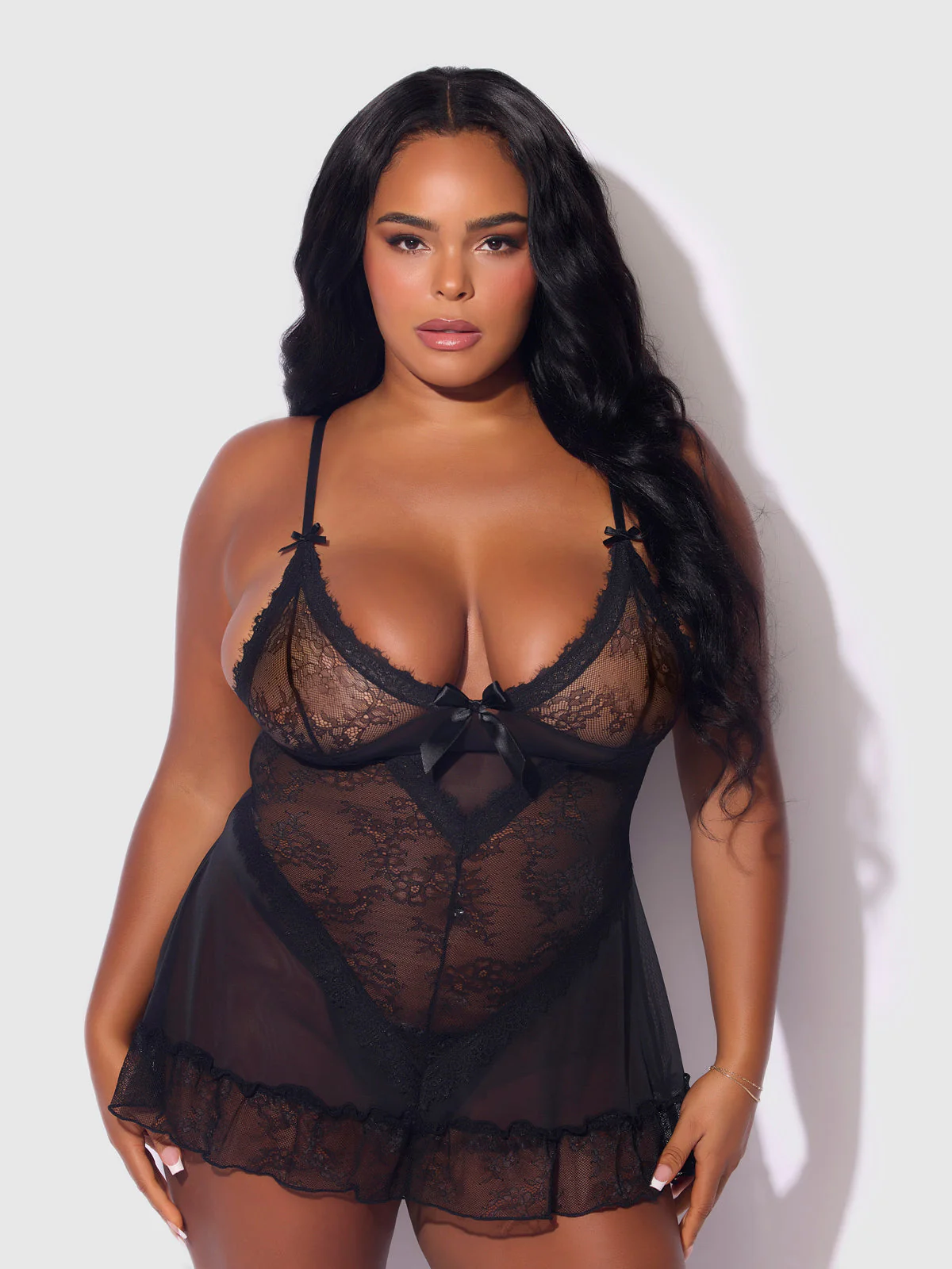 Chiara Lace & Mesh Babydoll Set - Image 5