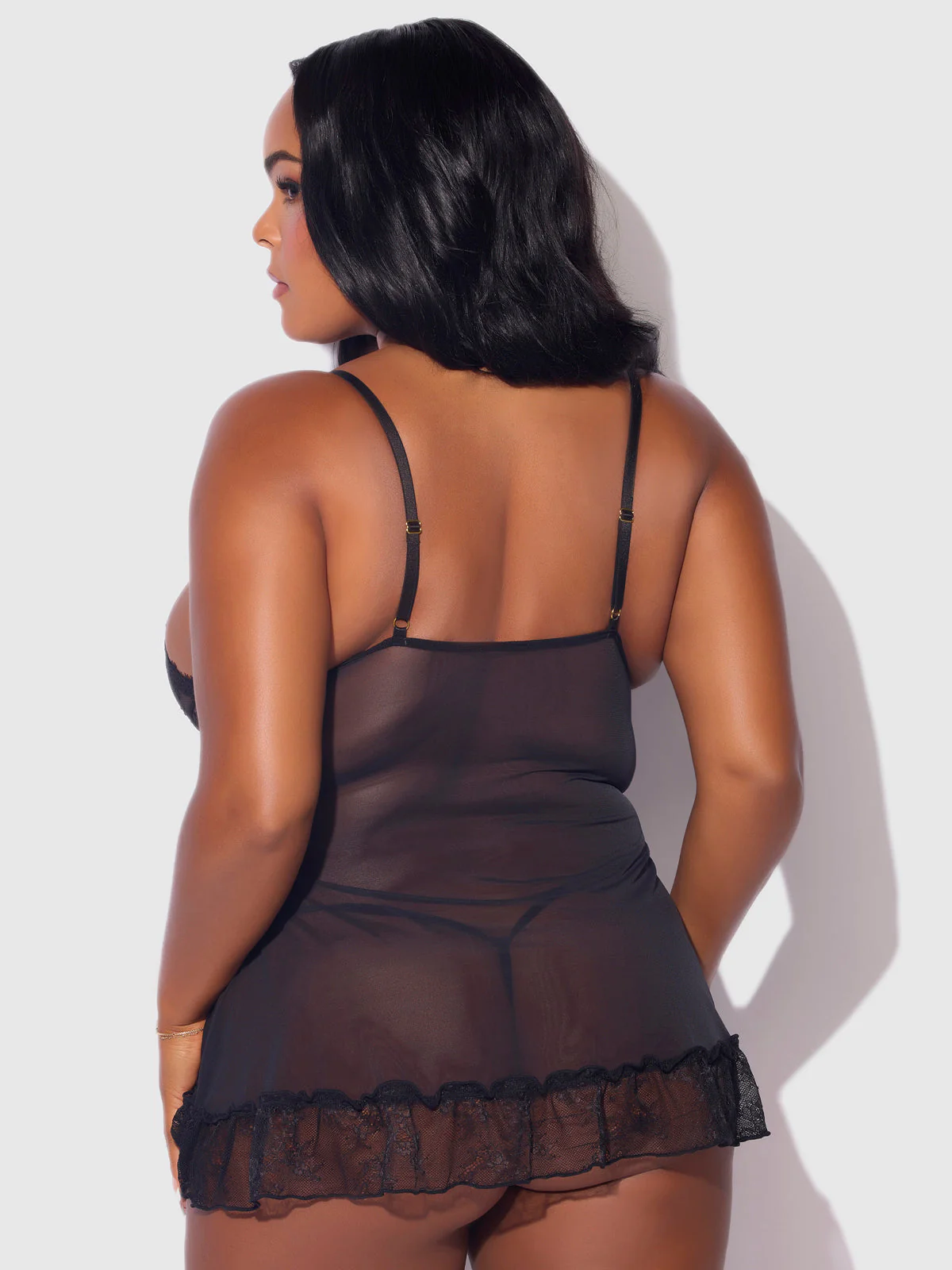 Chiara Lace & Mesh Babydoll Set - Image 6