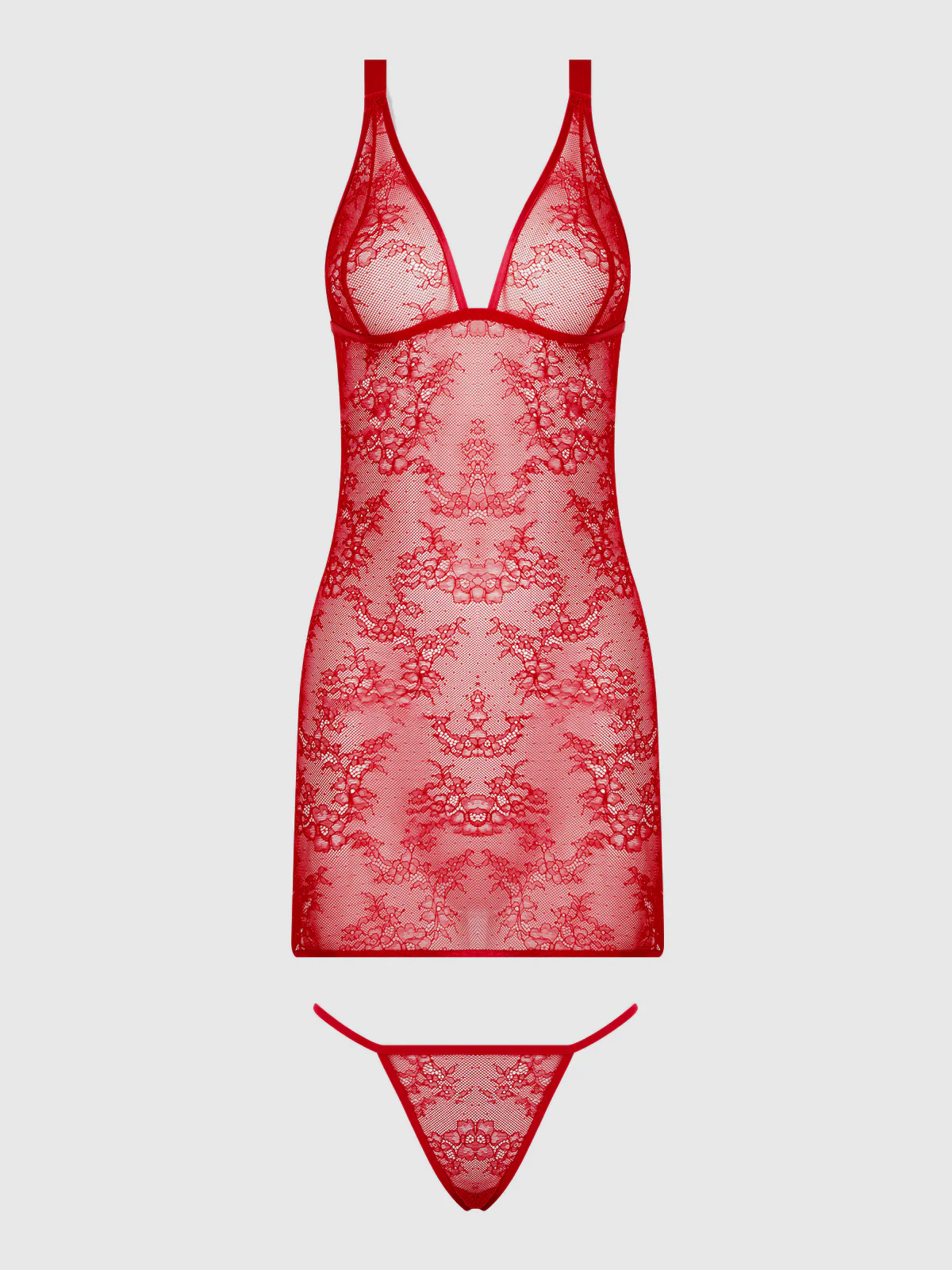Chiara Lace & Strappy Open Back Chemise - Image 10