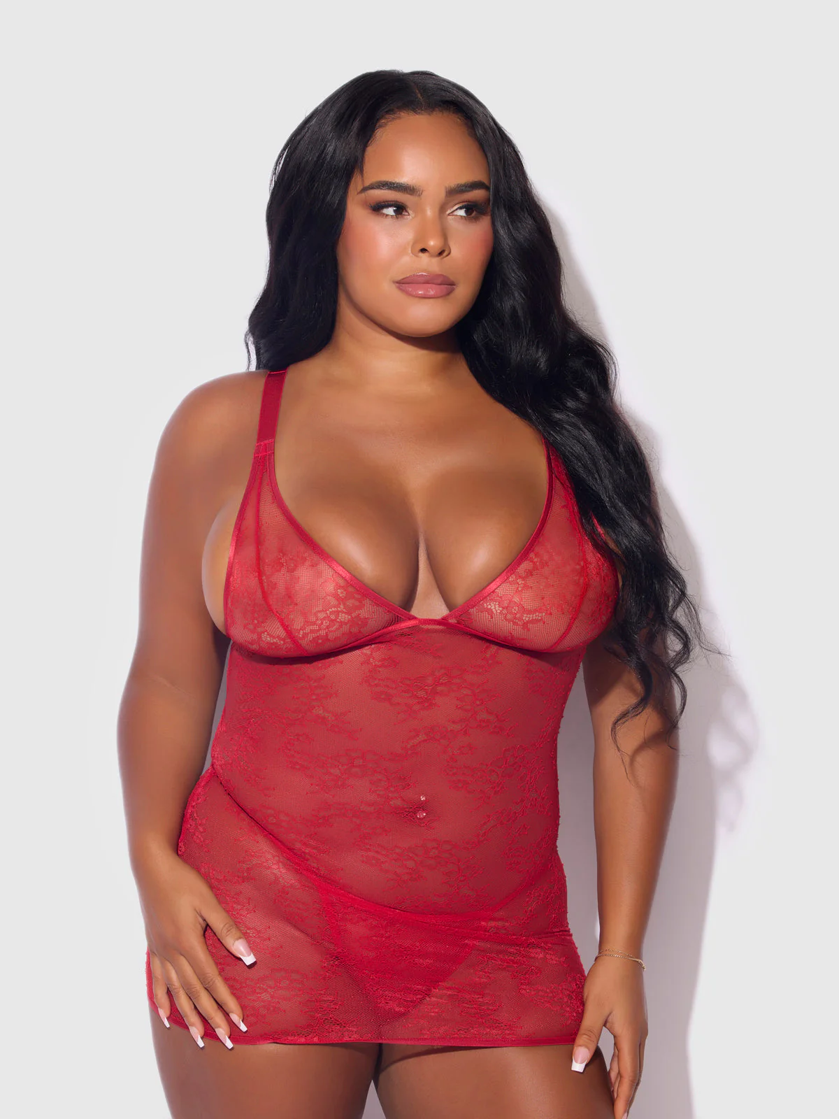 Chiara Lace & Strappy Open Back Chemise - Image 6