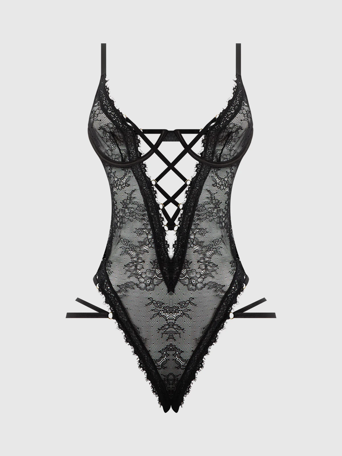 Chiara Lace & Strappy Teddy - Image 9