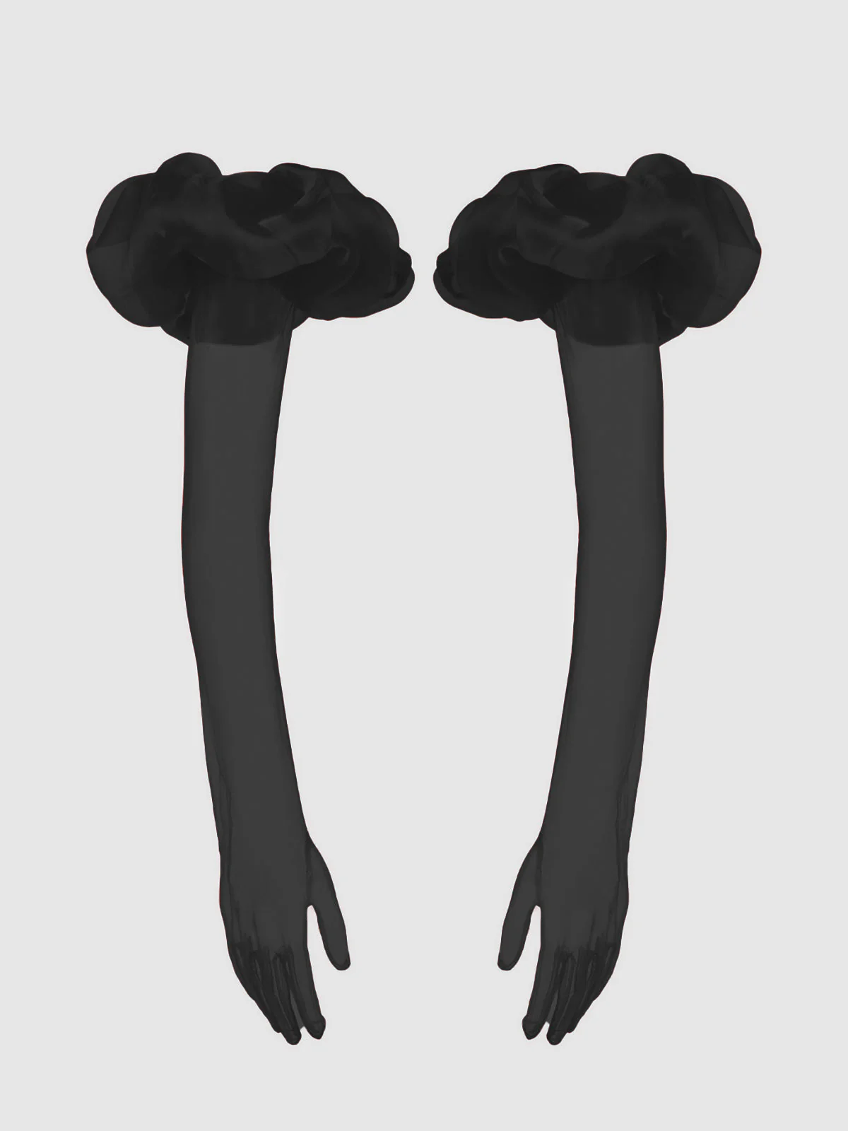 Chiffon Long Glove With Puff - Image 2