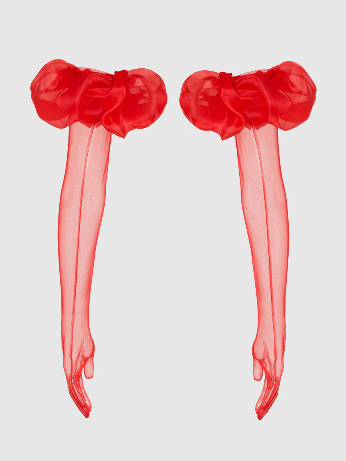Chiffon Long Glove With Puff - Image 2