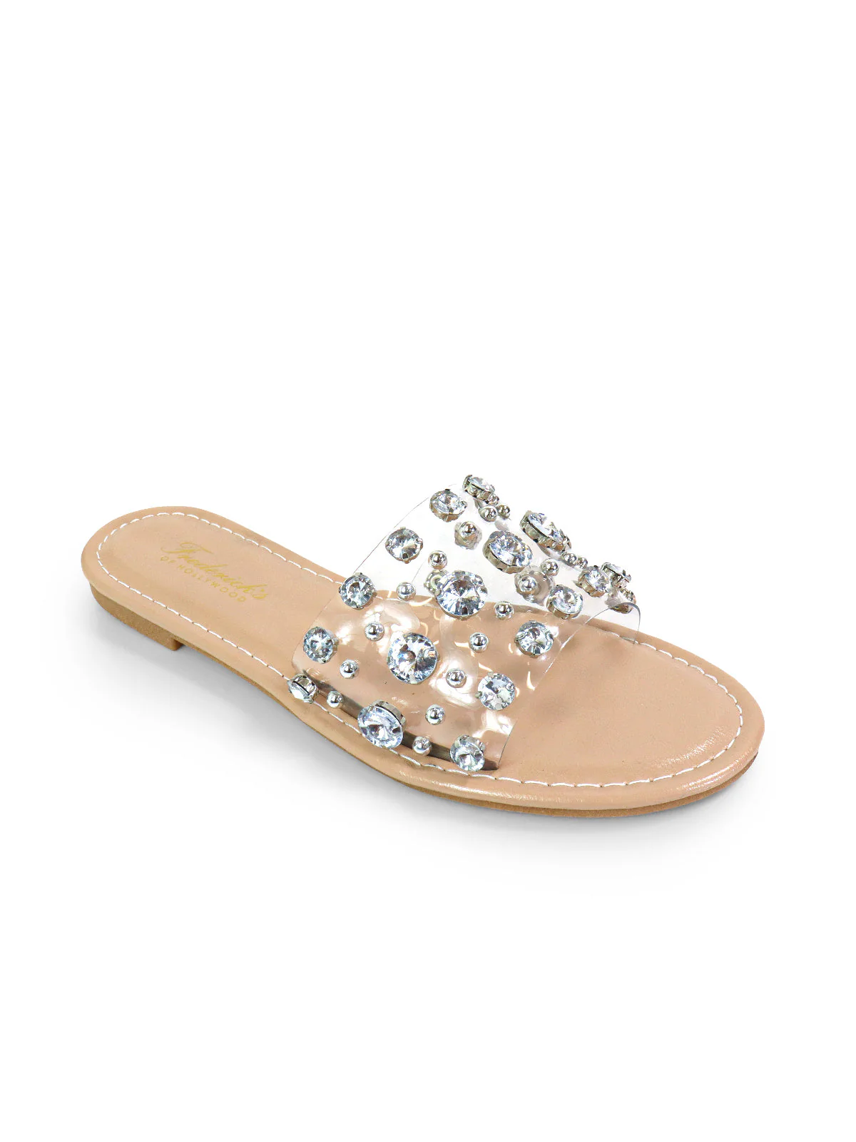 Clarissa Rhinestone Flat Sandal - Image 2