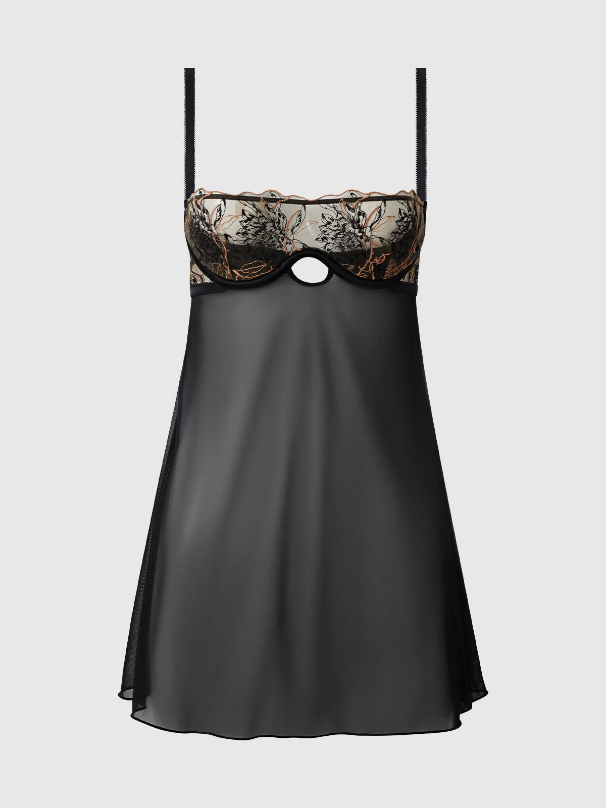 Delfina Embroidered Mono Wire Babydoll - Image 10