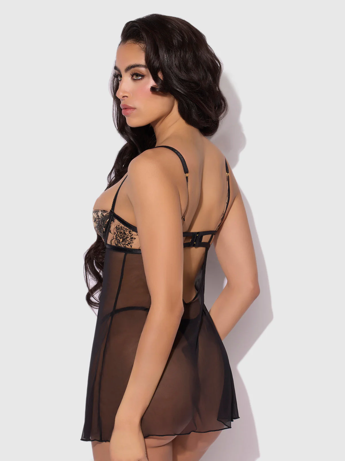 Delfina Embroidered Mono Wire Babydoll - Image 3