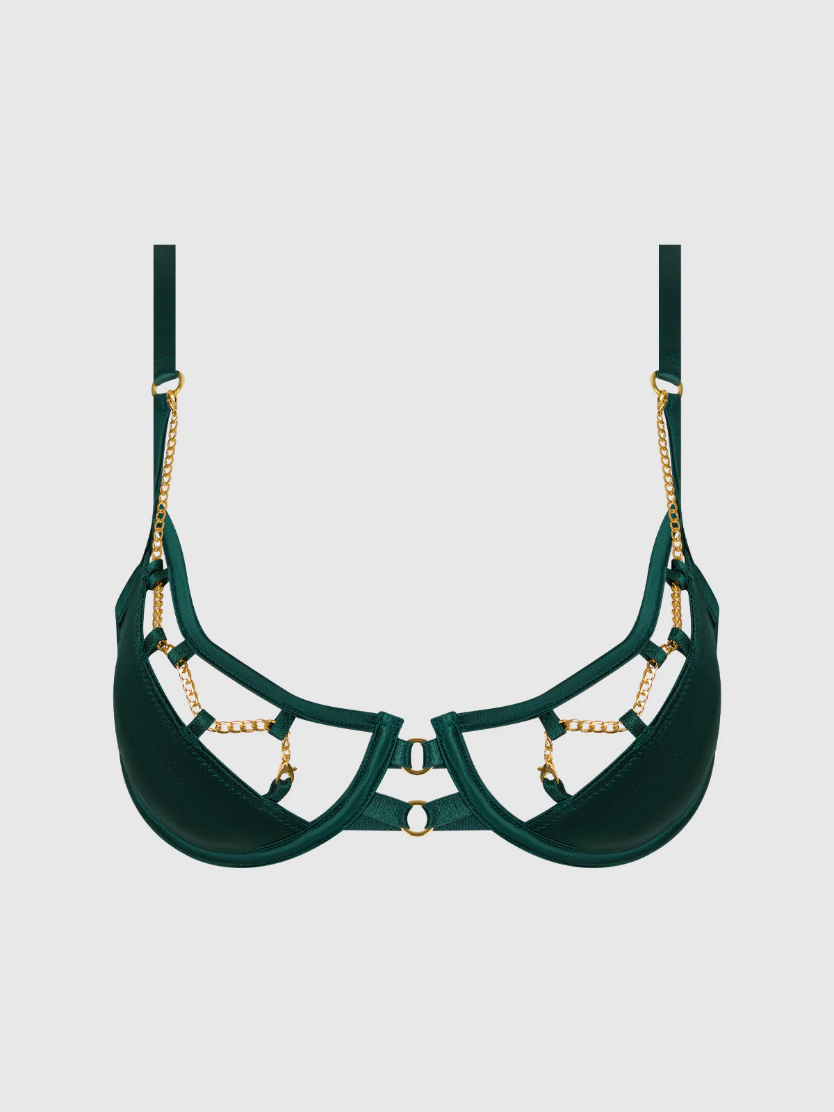 Emery Liquid Satin & Chain Bra - Image 7