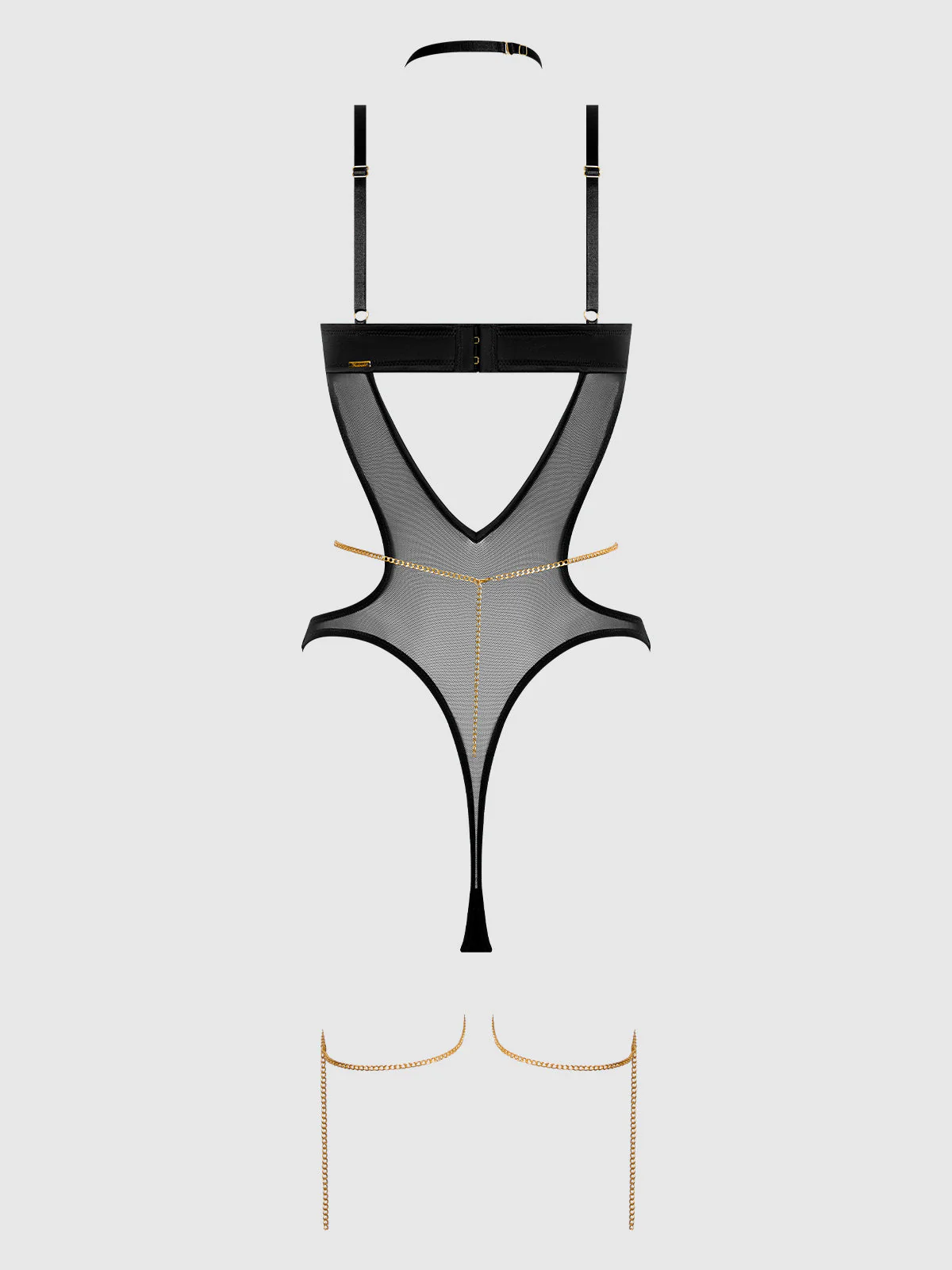 Emery Liquid Satin & Chain Halter Teddy - Image 7