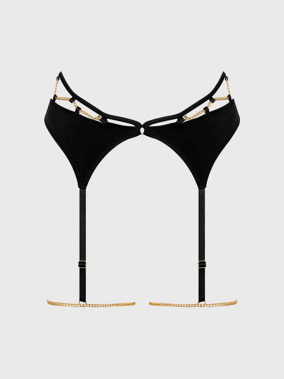 Emery Liquid Satin & Chain Thigh Garter Belt - Image 5