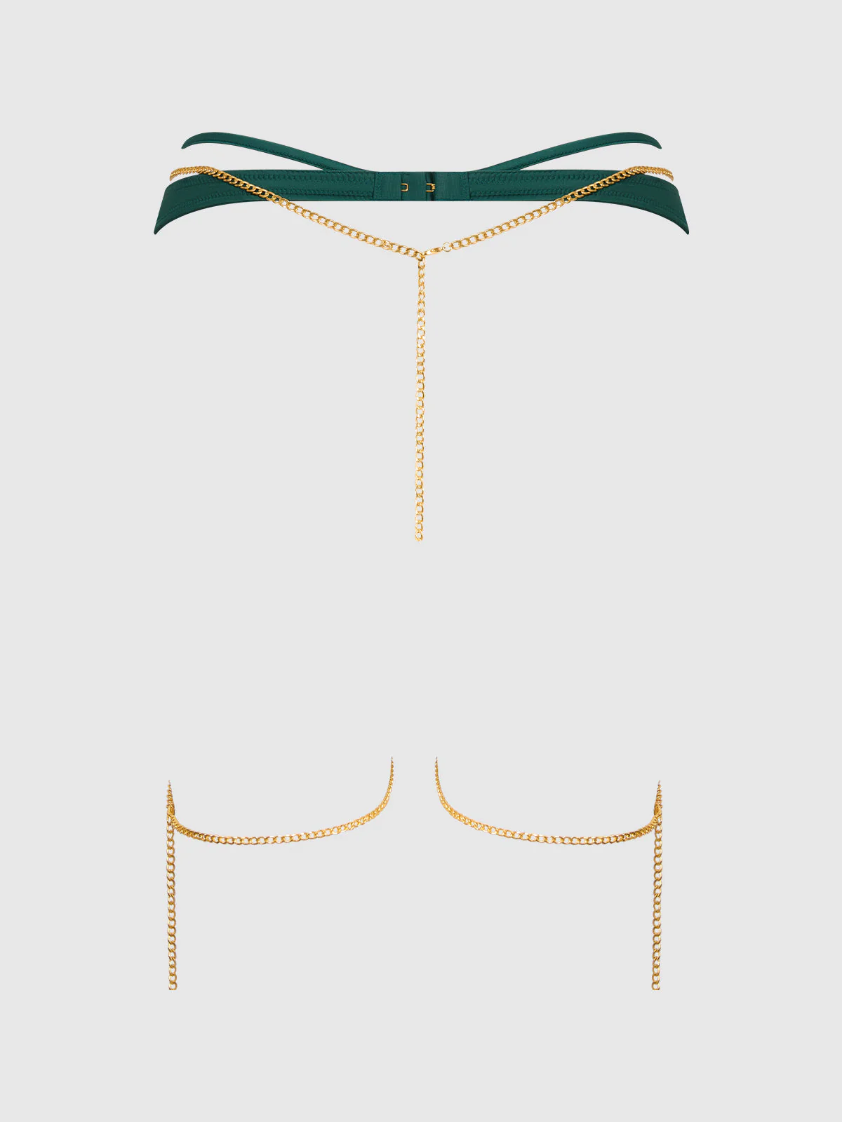 Emery Liquid Satin & Chain Thigh Garter Belt - Image 6