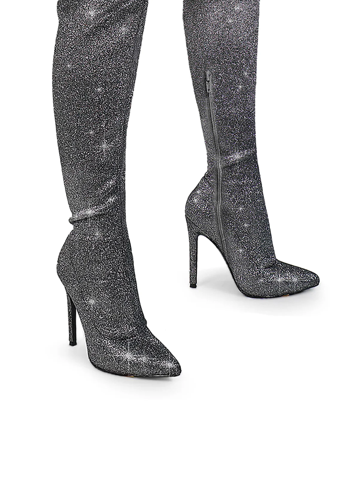 Gisele Stretchy Overknee Heeled Boots - Image 4