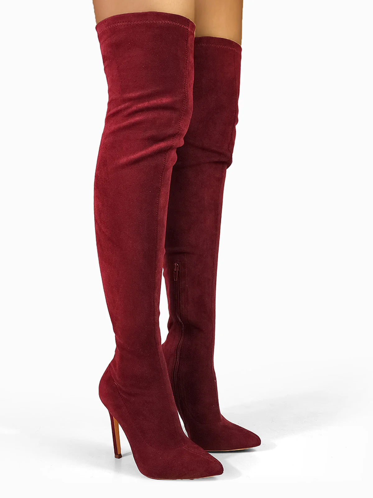 Gisele Stretchy Overknee Heeled Boots - Image 2