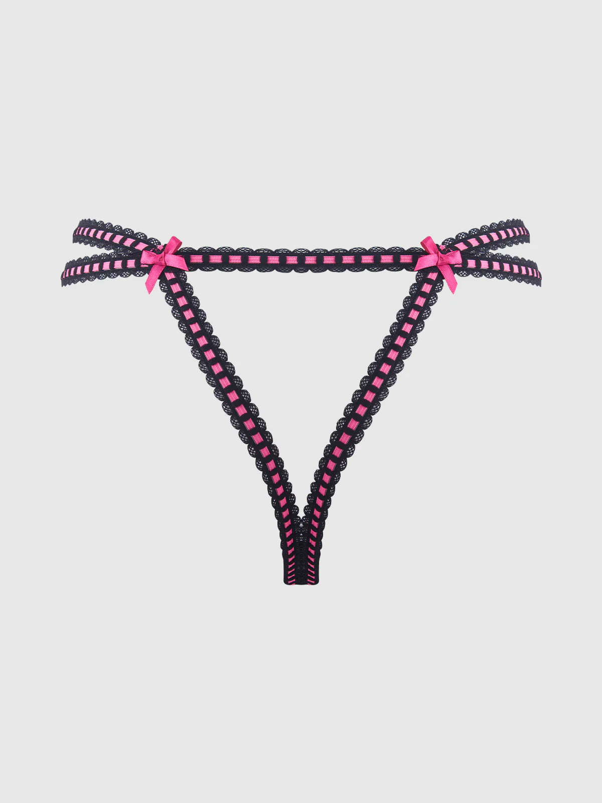 Harlow Embroidered Mesh & Elastic Backless Cheeky - Image 9