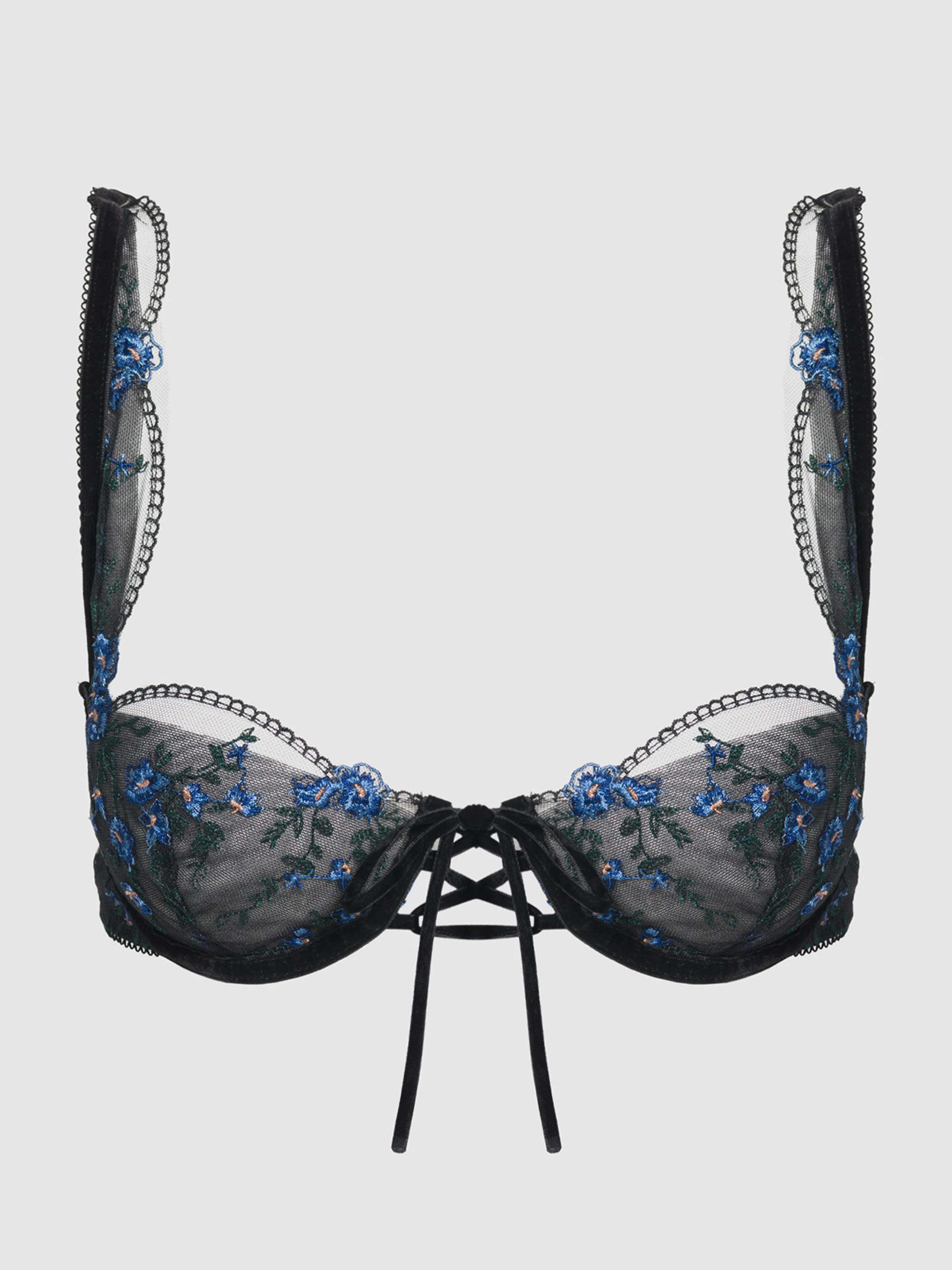 Harlow Embroidered Mesh Tie Front Bra - Image 8