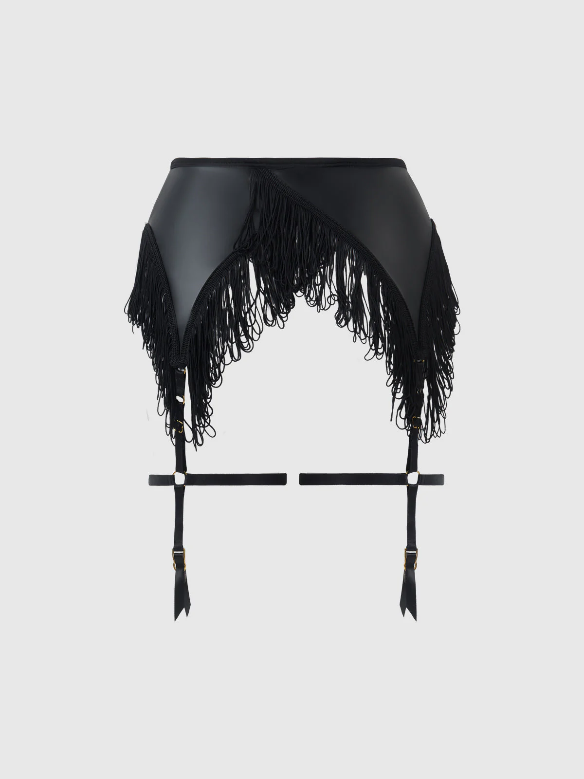Hendrix Faux Leather & Fringe Garter Belt - Image 11