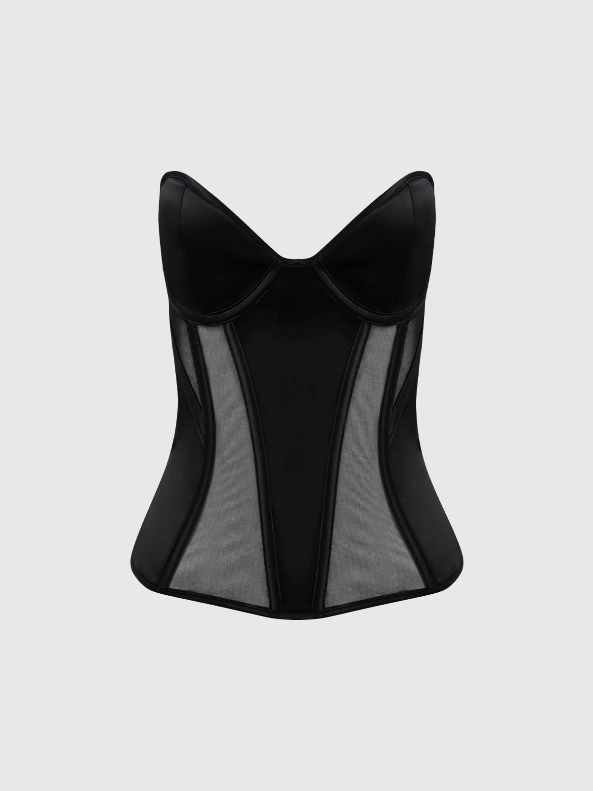 Iconic Plunge Satin & Mesh Corset - Image 12