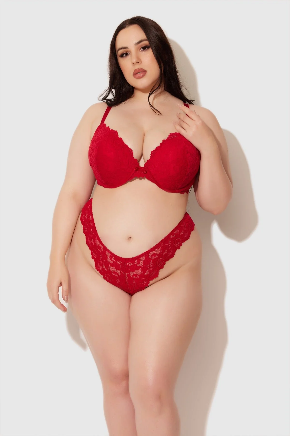 Jessica Lace Plunge Push Up Bra - Image 7