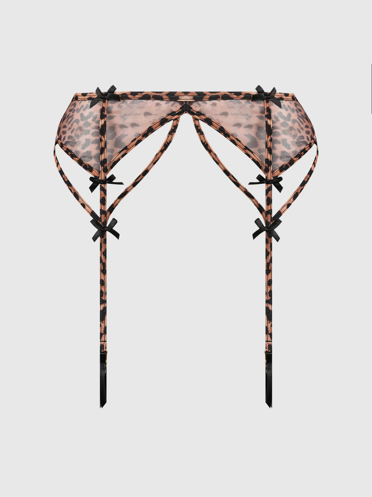 Kaia Leopard Mesh Garter Belt - Image 5