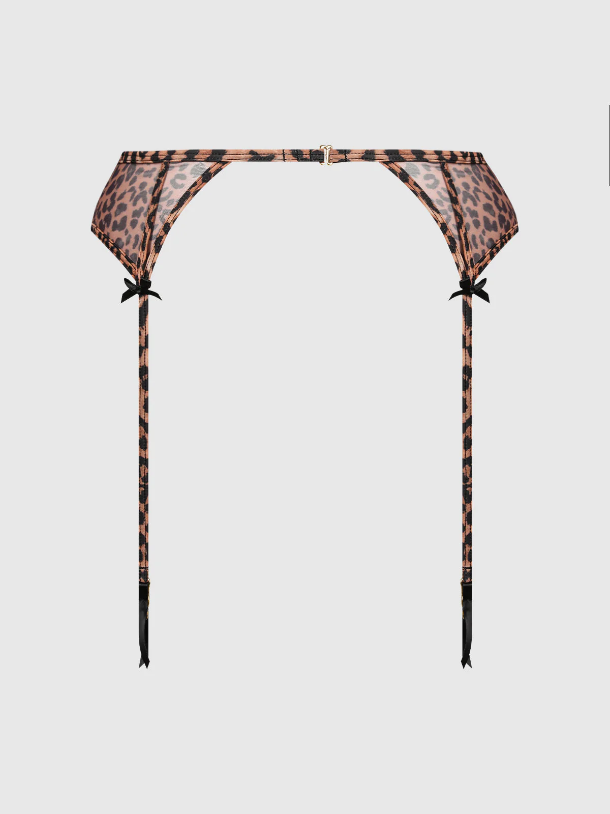 Kaia Leopard Mesh Garter Belt - Image 6