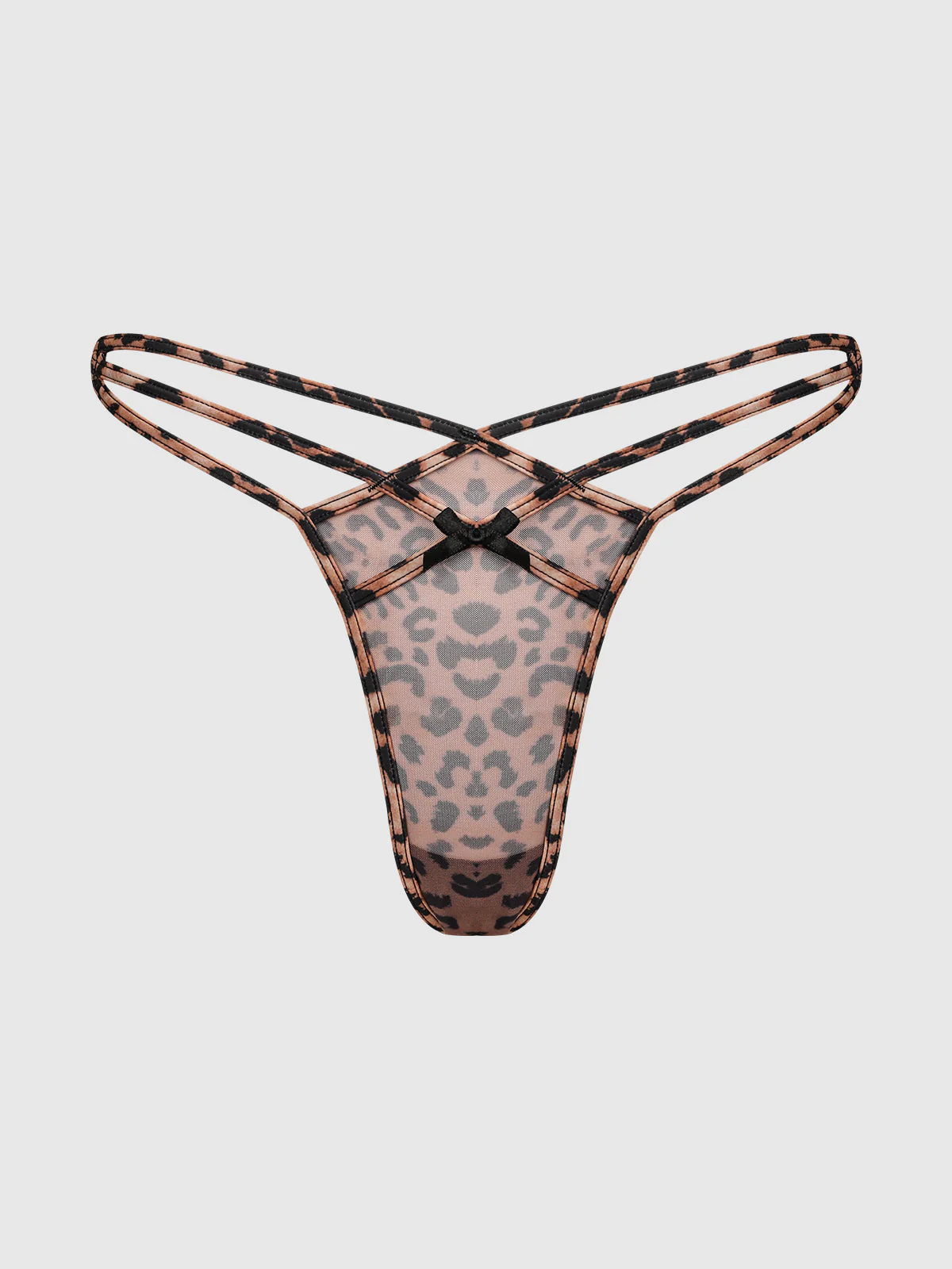 Kaia Leopard Mesh Strappy & Backless Hipster - Image 4