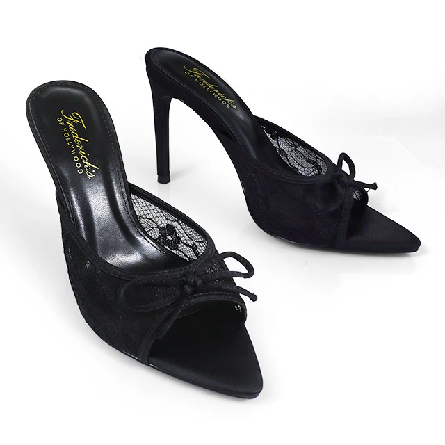 Lacey Pointed Toe Lace Bow Heels - Image 4