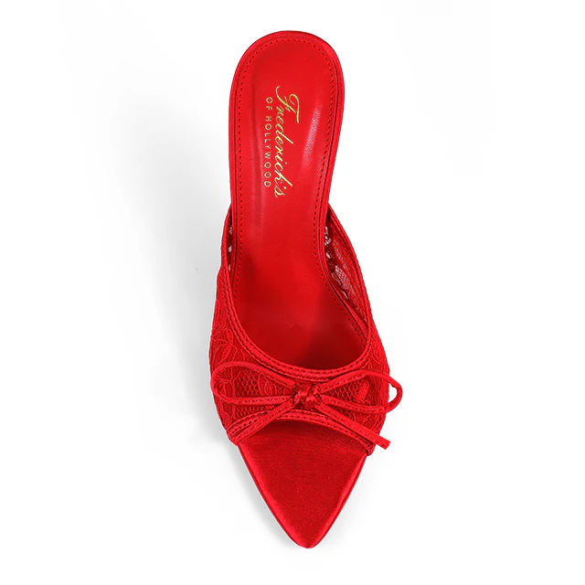 Lacey Pointed Toe Lace Bow Heels - Image 6