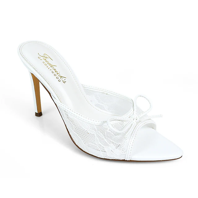 Lacey Pointed Toe Lace Bow Heels
