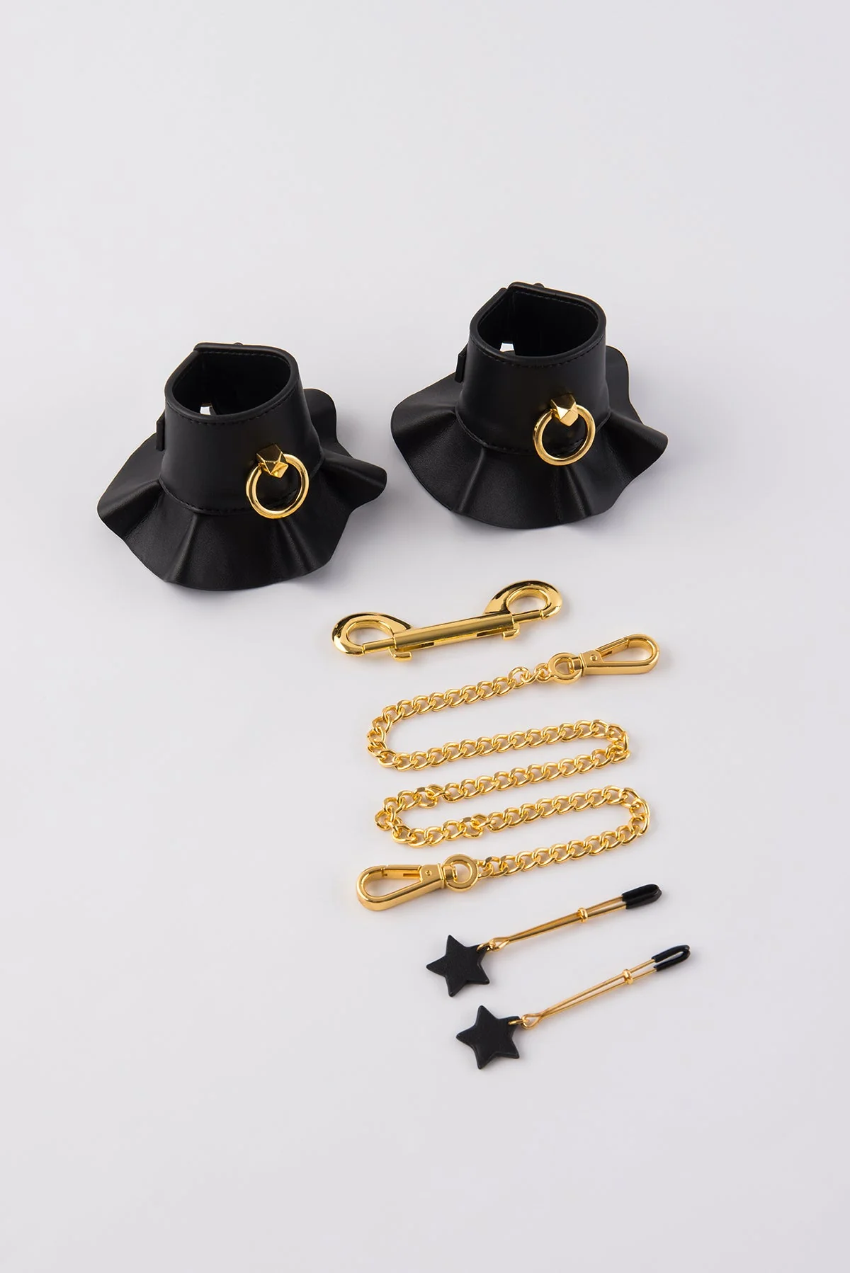 Leather-Like Bondage Cuffs & Nipple Clamp - Image 2