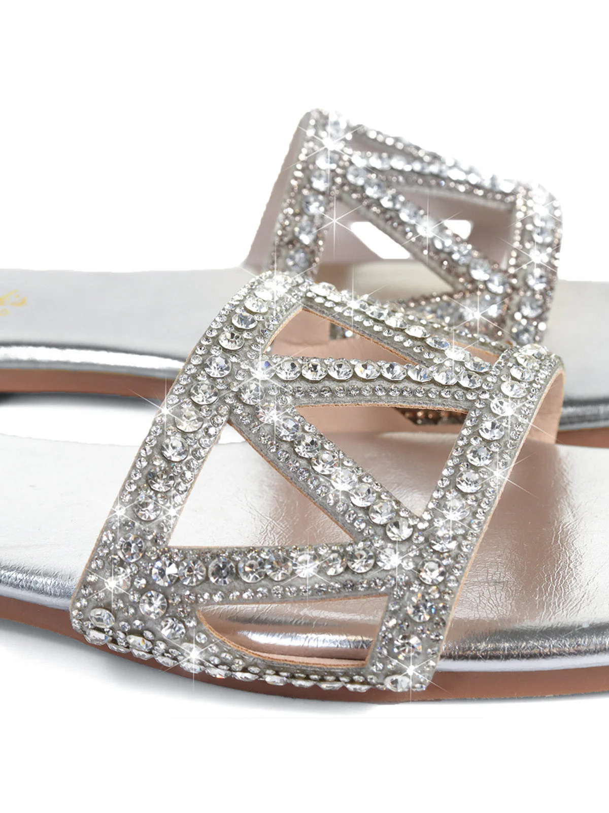 Lucy Rhinestone Flat Sandal - Image 3