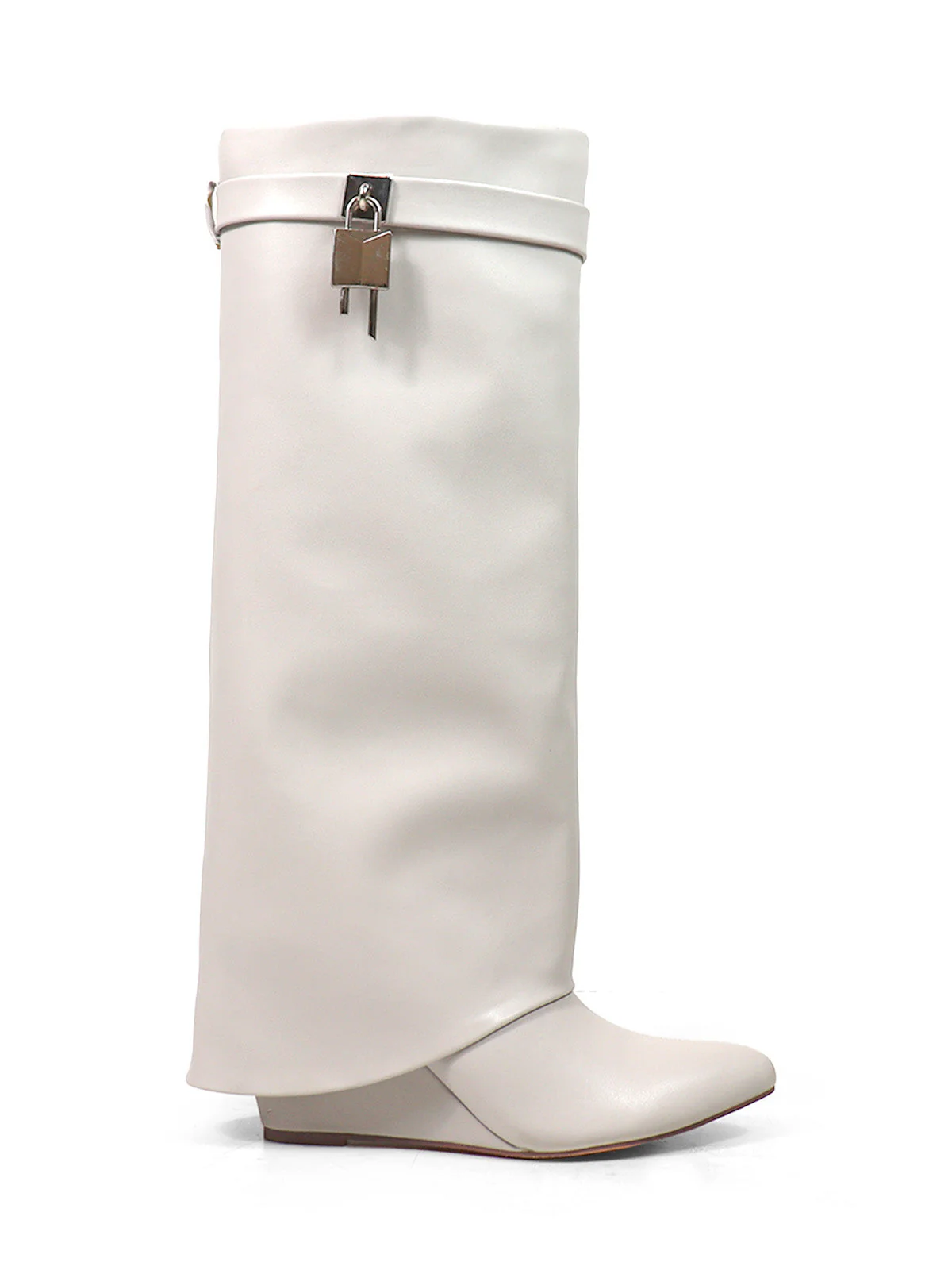 Maria Drape Over Knee Wedge Boots - Image 6