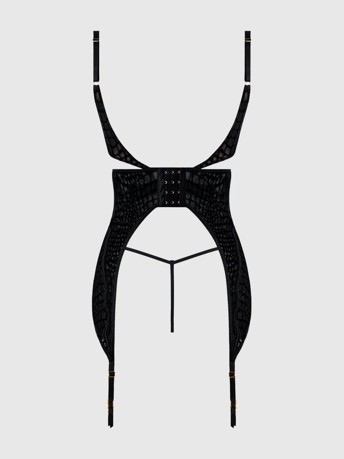 Medusa Snake Velvet Burnout Gartered Chemise & G-String - Image 11