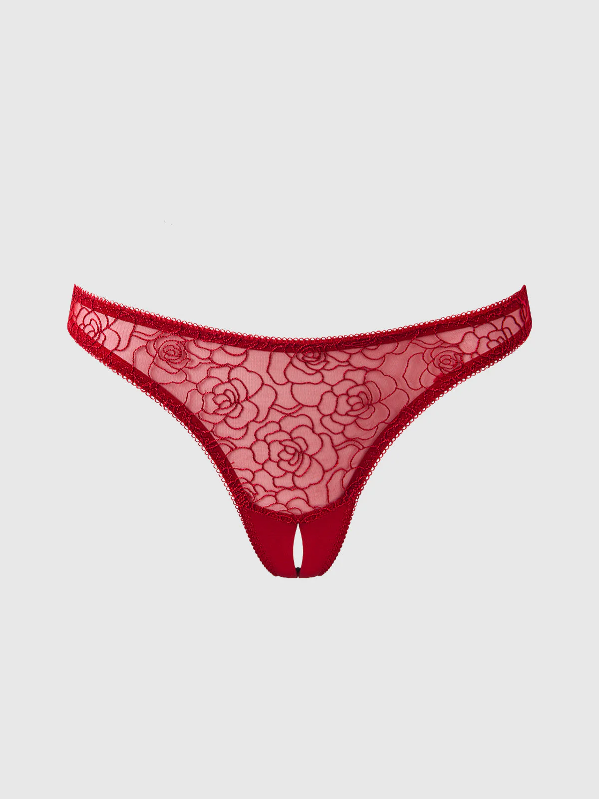 Melrose Embroidered Crotchless Tanga - Image 8