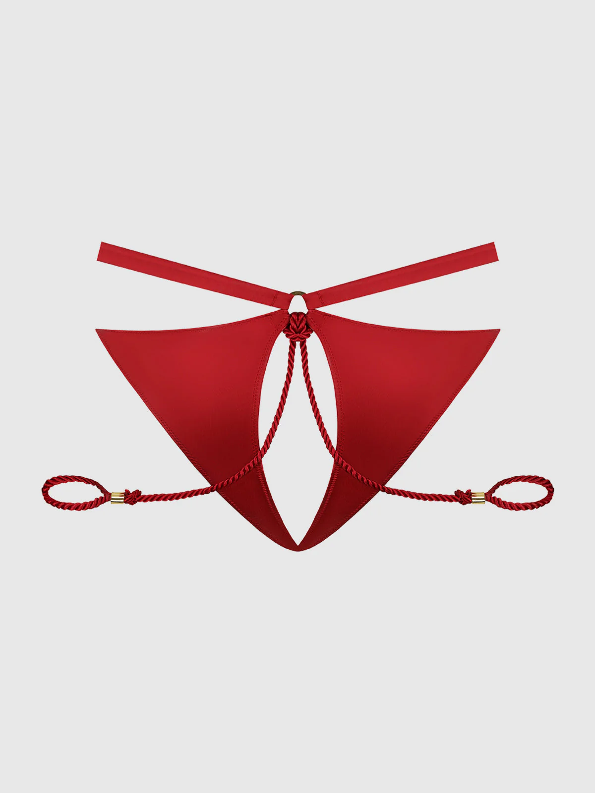 Nadya Liquid Satin & Rope Crotchless & Hand Cuff Hipster - Image 5