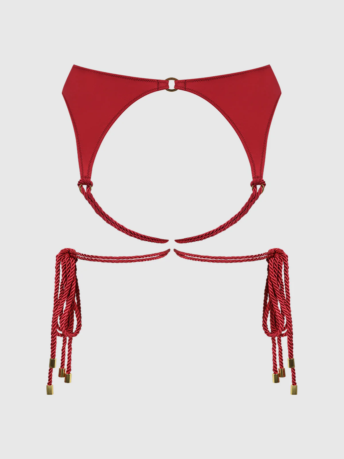 Nadya Liquid Satin & Rope Thigh Wrap Garter Belt - Image 5