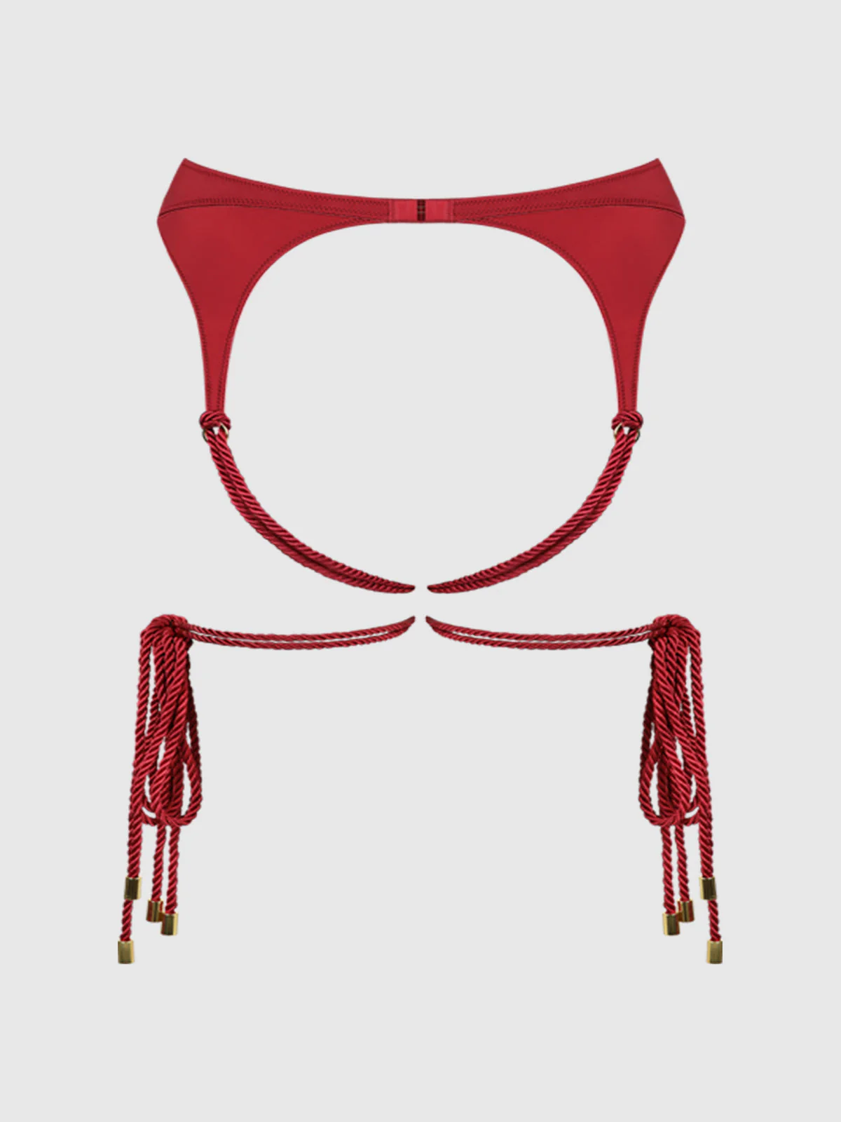 Nadya Liquid Satin & Rope Thigh Wrap Garter Belt - Image 6