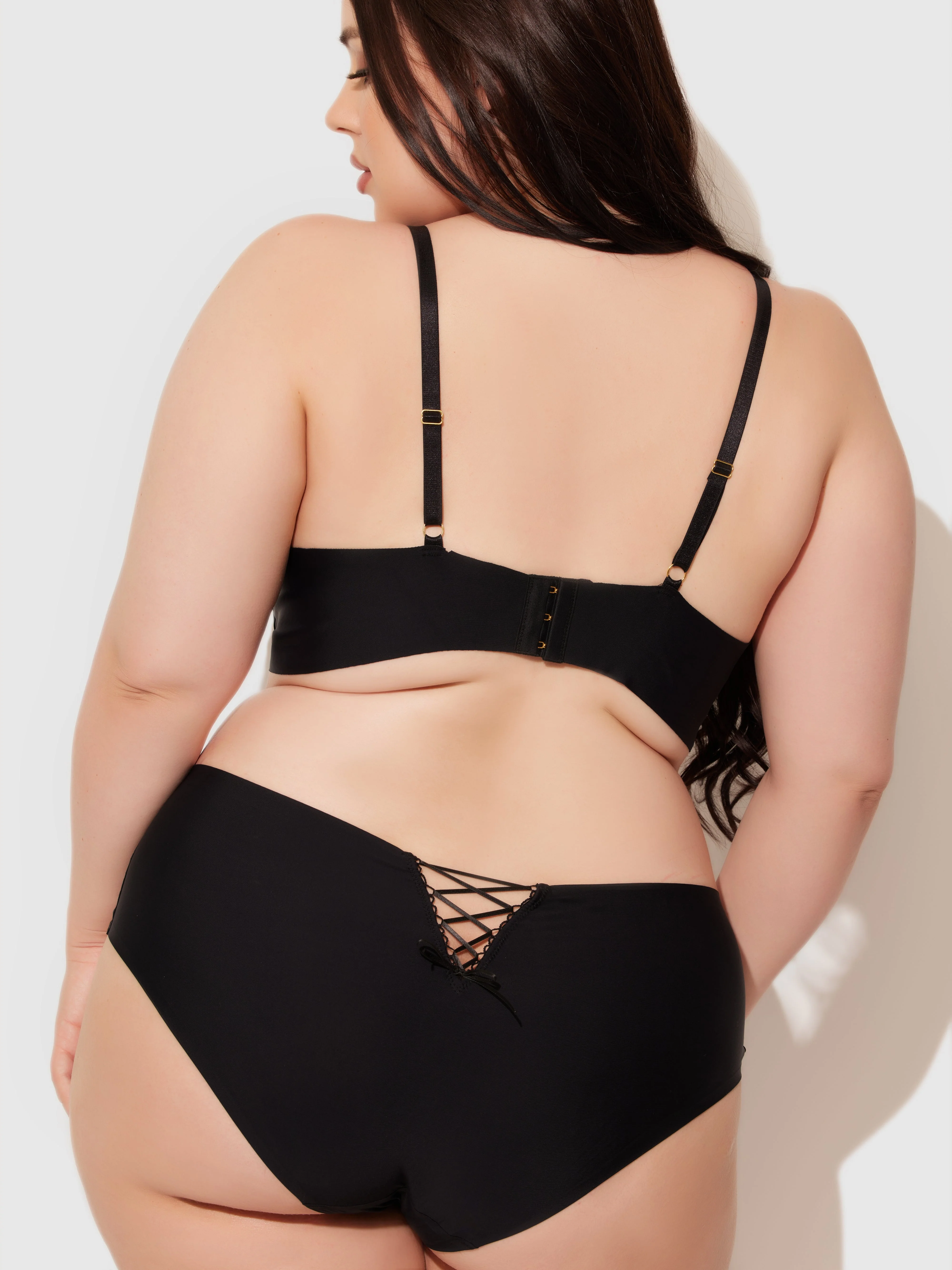 Natalia Micro Lace Up Plunge Push Up Bra - Image 4