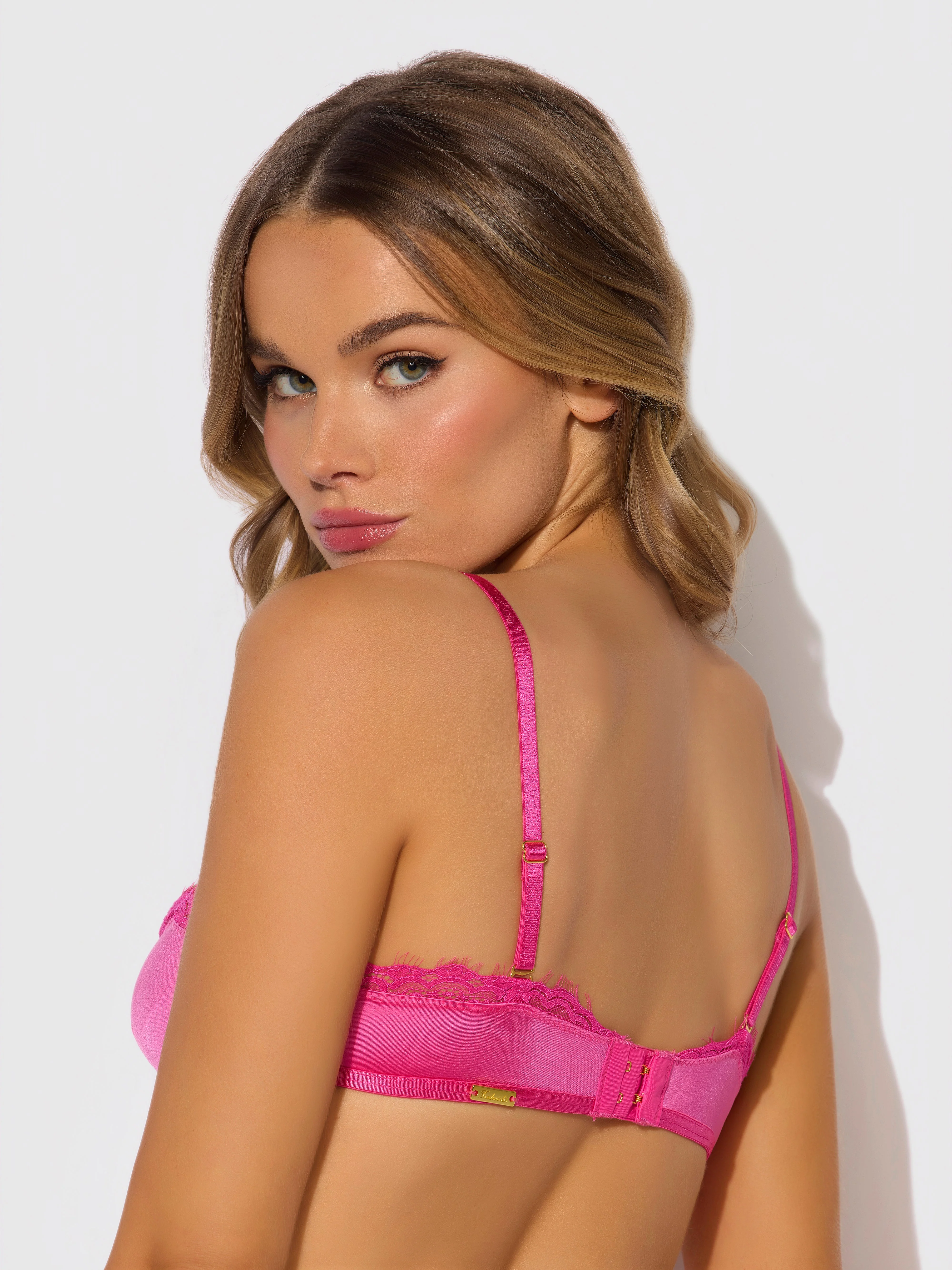 Neev Lace & Oilslick Push Up Half Up Bandeau Bra - Image 3